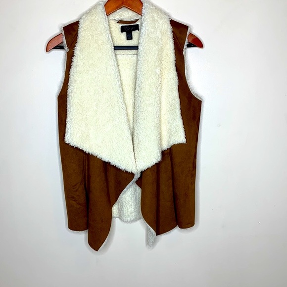 RD STYLE | Brown Faux Suede Sherpa Interior Native Vest | Indian Boho Shirt Vest - Picture 9 of 9